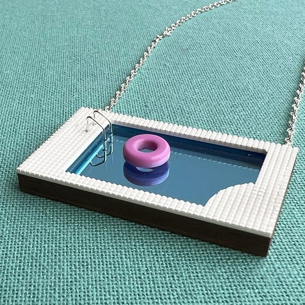 Collar de piscina / Collar de declaración / Estilo junto a la piscina / Collar cortado con láser