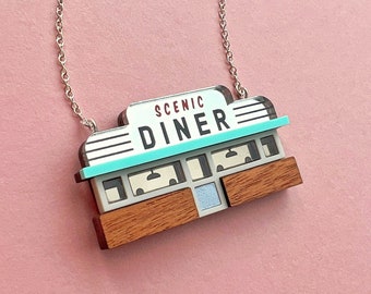 Retro Diner Necklace by Tiny Scenic - gift for Americana fans