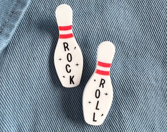 Rock and Roll Bowling Pin Pins (Set of 2) by Tiny Scenic | Rockabilly pins