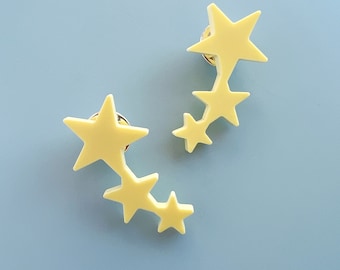 Mini Star Trio Collar Pins - Set of Two