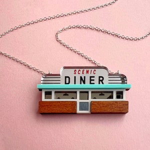 Retro Diner Necklace by Tiny Scenic gift for Americana fans image 2