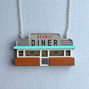 Retro Diner Necklace by Tiny Scenic gift for Americana fans image 5