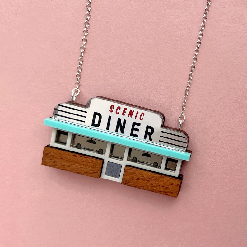 Retro Diner Necklace by Tiny Scenic gift for Americana fans image 3