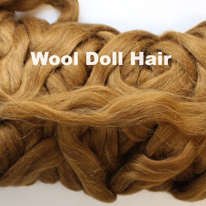 Mohair Doll Hair Wool ' Chestnut ' Fiber for felting doll hair 50/50 Mohair and Devonshire Wool