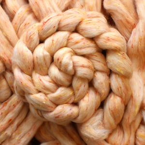 Tweed Wool 'Crumpet' Wool Combed Top Roving Dyed Wool Spinning Fiber Fibre Orange Yellow