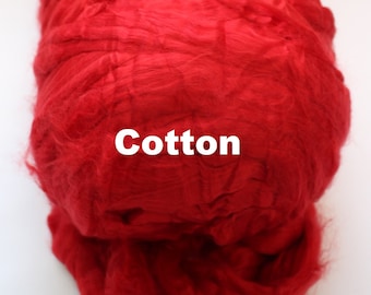 Cotton Combed Top for Spinning Felting Roving Fibre Cellulose Fiber Fibers Plant Vegan Red