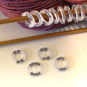Pattern Reminder Knitters Helper Knitting Reminder Stitch Marker Stitchmarker Knitting Instruction Abbreviation Knitting Helper Gift