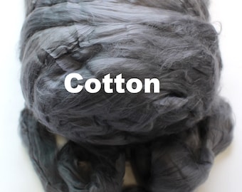 Cotton Combed Top for Spinning Felting or Doll Hair Fibre Cellulose Fiber Fibers Strick Plant Vegan Gray