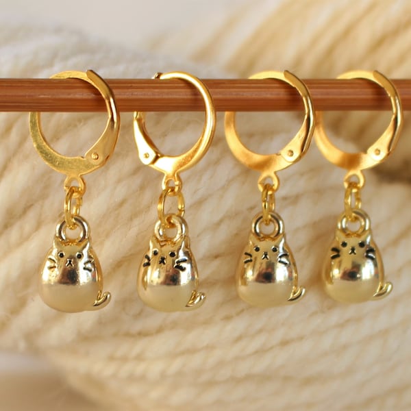 Cat Kitten Stitch Marker Set of  Stitchmarker Knitting Crochet Charms to Mark Stitches Knit Gift Crochet Removeable