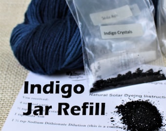 Indigo Dye Kit Refill for Indigo Natural Yarn Dyeing with Natural Plant Dyes Earth Friendly Yarn Fiber Dye Kit Indigo Blue Beginner