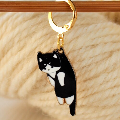 3 Stitch Marker Cat Kitten Set of Enamel Stitchmarker Knitting Etsy
