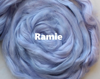 Ramie Chinese Nettle Combed Top for Spinning Felting or Doll Hair Fiber Bast Fiber Fibers Undyed Plant Fibers Vegan Silk Light Blue