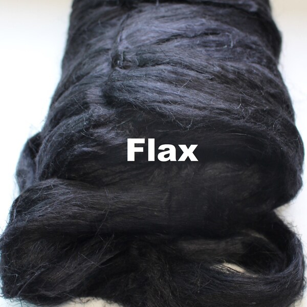 Flax Top - Black -  for Spinning Felting or Doll Hair Fiber Bast Fiber Fibers Strick Plant Fibers Linen Vegan