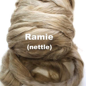 3.6oz Ramie Chinese Nettle - Tan - Combed Top for Spinning Felting or Doll Hair Fiber Bast Fiber Fibers Undyed Plant Fibers Vegan Silk