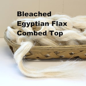 Bleached Egyptian Flax Top for Spinning Felting or Doll Hair Fiber Bast Fiber Fibers Natural Undyed Plant Fibers Linen Vegan Cellulose Linen