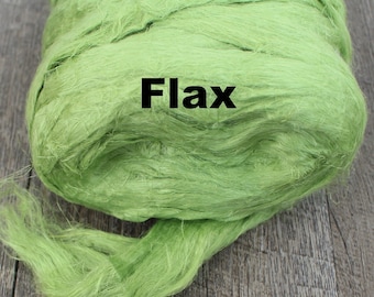 Flax Top - Chartreuse Green -  for Spinning Felting or Doll Hair Fiber Bast Fiber Fibers Strick Plant Fibers Linen Vegan