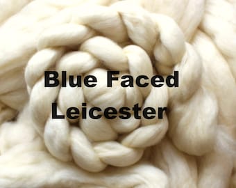 Blue Faced Leicester Wool Combed Top Undyed Roving for Spinning Dyeing Handspinning BFL Bare White
