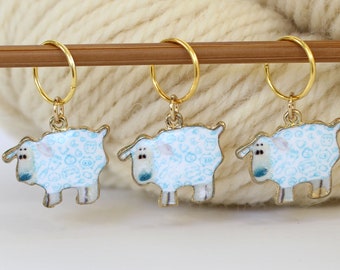 Set of 3 Sheep Stitch Markers Knitters Helper Knitting Reminder Stitchmarker Knitting Helper Gift Stitch Marker Knit Crochet Charm