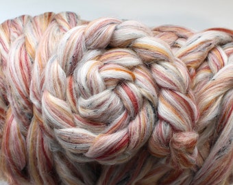 Merino Alpaca BFL Blend 'Raven Berry' Wool Combed Top Roving Dyed Wool Spinning Fiber Fibre