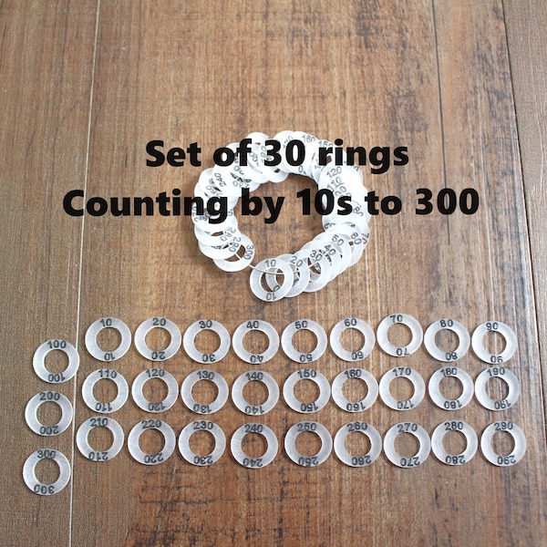 Numbered Ring Set of 30 Pattern Counting Counter Reminder Knitters Helper Knitting Number Reminder Stitch Marker Stitchmarker Gift