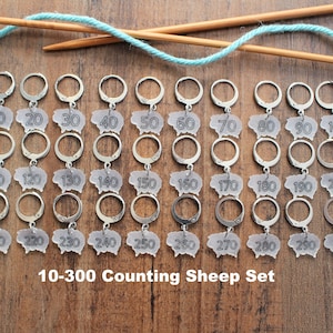 10s Counting Sheep Numbered Counting Stitch Marker Set for Knitters Number Pattern Reminder for Knitting Crochet Stitchmarker Gift Notion