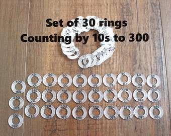 Numbered Ring Set of 30 Pattern Counting Counter Reminder Knitters Helper Knitting Number Reminder Stitch Marker Stitchmarker Gift