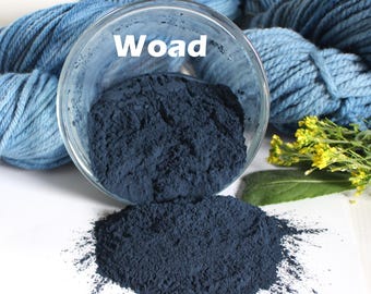 Woad Dye Powder - Isatis Tinctoria - Natural Woad Pigment Plant Dye Powder Extract for Yarn Protein Dyes Fiber Wool Silk Indigo Blue