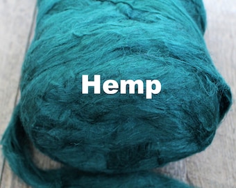 Hemp Spinning Fiber - Forest Green -  Combed Top for Spinning Felting or Doll Hair Fibre Bast Fiber Fibers Strick Plant Fibers Linen Vegan