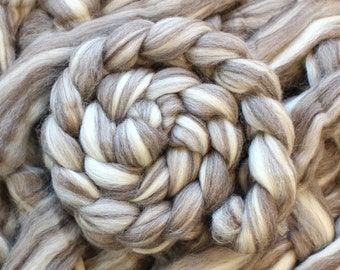 Blue Faced Leicester Naturally Colored BFL 4oz Combed Top Wool Roving Undyed Spinning Fiber for Dyeing Bare Natural Brown Gray White Humbug