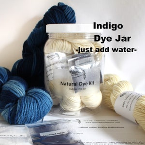 Indigo Dye Kit for Indigo Natural Yarn Dyeing with Natural Plant Dyes Earth Friendly Yarn Fiber Dye Kit Indigo Blue Beginner Indigofera