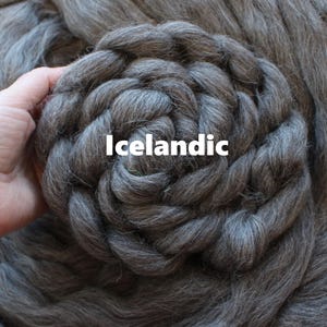 Icelandic Wool Dark Gray 4oz Combed Top Undyed Bare Top Roving Wool for Spinning Dyeing Handspinning Fiber Primitive