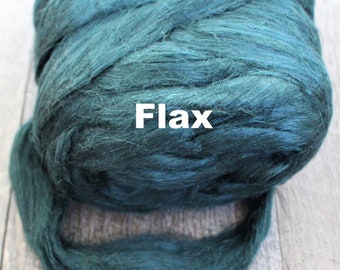 Flax Top - Wood Forest Green -  for Spinning Felting or Doll Hair Fiber Bast Fiber Fibers Strick Plant Fibers Linen Vegan