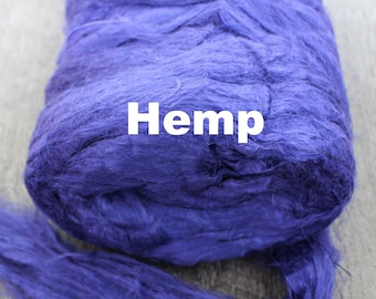 Hemp Spinning Fiber - Dream Blue -  Combed Top for Spinning Felting or Doll Hair Fibre Bast Fiber Fibers Strick Plant Fibers Linen Vegan