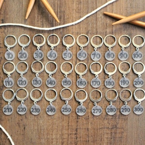 10s Numbered Counting Knitters Helper Number Pattern Reminder for Knitting Crochet Stitch Marker Stitchmarker Gift Knitter Notion Laser