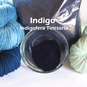 Indigo Indigofera Tinctoria - Natural Plant Dye Powder Extract for Yarn Protein Dyes Earth Friendly Fiber Wool Silk Mordant Green