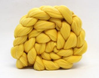 Yellow Merino Wool Combed Top Roving Dyed Wool Spinning Fiber Fibre