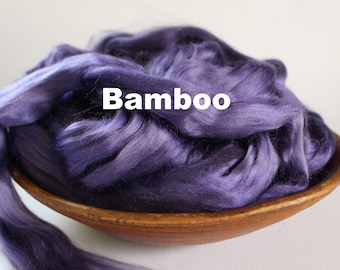 Bamboo Dyed Combed Top Plant Spinning Cellulose Fiber Roving Purple