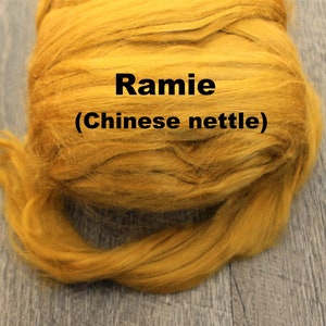 Ramie Chinese Nettle Combed Top for Spinning Felting or Doll Hair Fiber Bast Fiber Fibers Undyed Plant Fibers Vegan Silk
