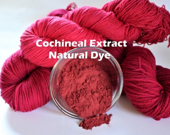 Cochineal Extract Natural Plant Dye for Yarn Protein Cellulose Fiber Dyes Earth Friendly Wool Silk Mordant Red Pink