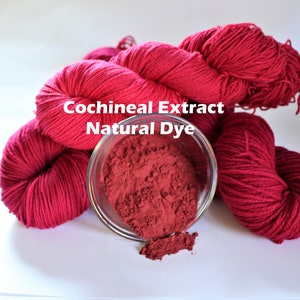 Cochineal Extract Natural Plant Dye for Yarn Protein Cellulose Fiber Dyes Earth Friendly Wool Silk Mordant Red Pink