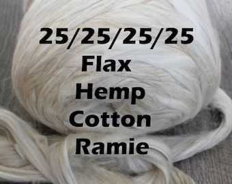 Cellulose Plant Blend Combed Top for Spinning Flax Hemp Cotton Ramie Felting Fiber Bast Cellulose Fiber Fibers Undyed Plant Fibre Vegan