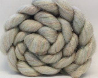 Glitzy Lightning White Merino Rainbow Nylon Blend Wool Combed Top Roving Spinning Fiber Fibre batt