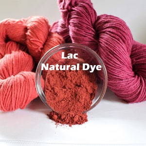 Lac Natural Plant Dye for Yarn Protein Dyes Earth Friendly Fiber Wool Silk Mordant Red Pink