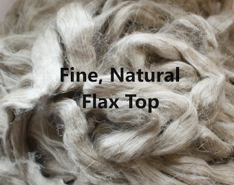 Fine Natural Flax Top for Spinning Felting or Doll Hair Fiber Bast Fibers Flax Strick Undyed Plant Linen Vegan