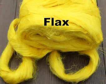Flax Top - Yellow -  for Spinning Felting or Doll Hair Fiber Bast Fiber Fibers Strick Plant Fibers Linen Vegan