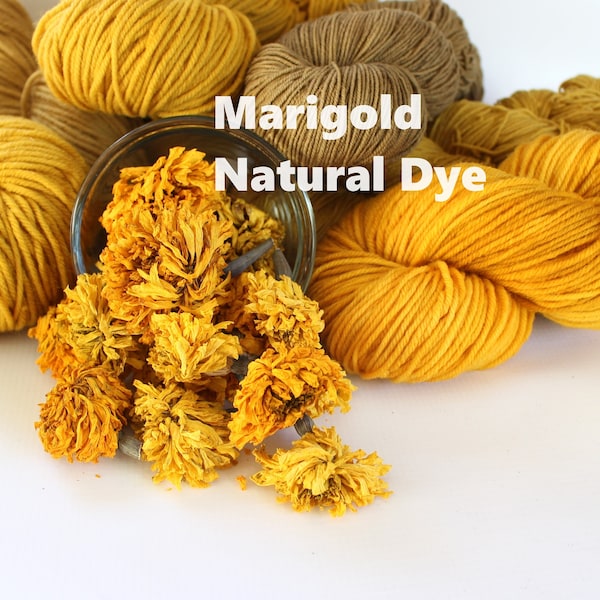 African Marigold Flowers Dried Whole Natural Plant Dye for Yarn Protein Dyes Earth Friendly Fiber Wool Silk Mordant Dyeing