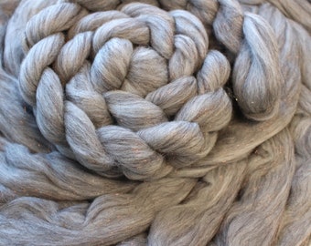 Sparkly Bronze Stellina Merino Wool Glitter Angelina Sparkle White Undyed Bare Combed Top Roving Dyed Wool Spinning Felting Fiber Fibre