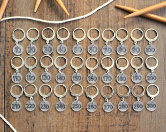 10s Numbered Counting Knitters Helper Number Pattern Reminder for Knitting Crochet Stitch Marker Stitchmarker Gift Knitter Notion Laser