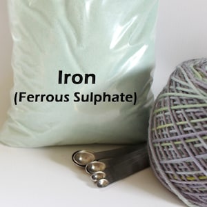 Iron Mordant 1, 2 or 4oz Ferrous Sulphate for Natural Plant Dye for Yarn Protein Dyes Earth Friendly Fiber Wool Silk Dyeing Printing Sulfate