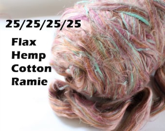 Cellulose Plant Blend Combed Top for Spinning Flax Hemp Cotton Ramie Felting Fiber Bast Cellulose Fiber Fibers Undyed Plant Fibre Vegan